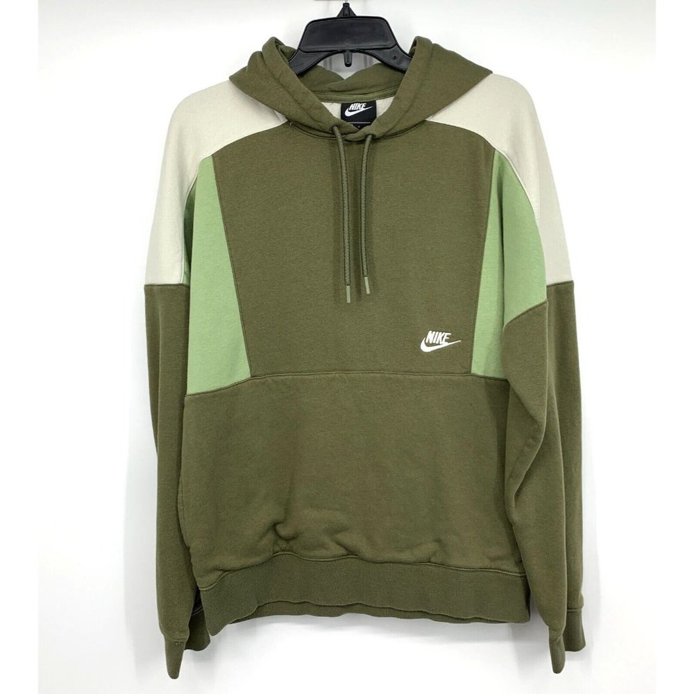 Nike Hoodie Colorblock Green Retro Popover Pullover Long Sleeve - Picture 2 of 10
